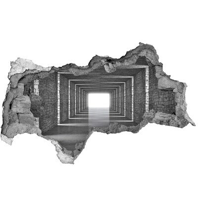 Autocolant de perete gaură 3D Coridor transparent din beton