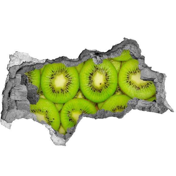 Autocolant un zid spart cu priveliște Bucăți de kiwi în perete