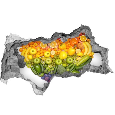 Autocolant autoadeziv gaură Un paradis fructat, cu o gaură în perete