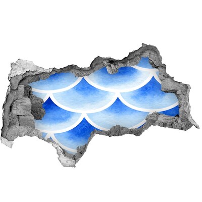 Autocolant 3D gaura cu priveliște Valuri de apă într-o gaură de perete