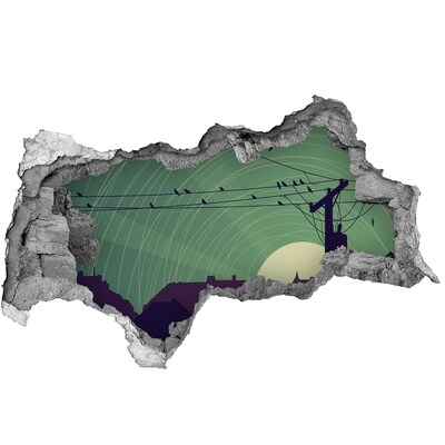 Fototapet 3D gaură în perete Apus de soare în oraș