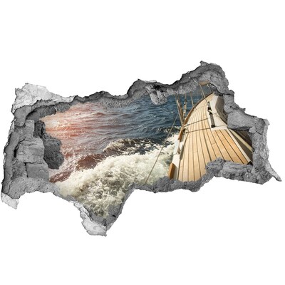 Fototapet un zid spart cu priveliște Croazieră pe o mare furtunoasă