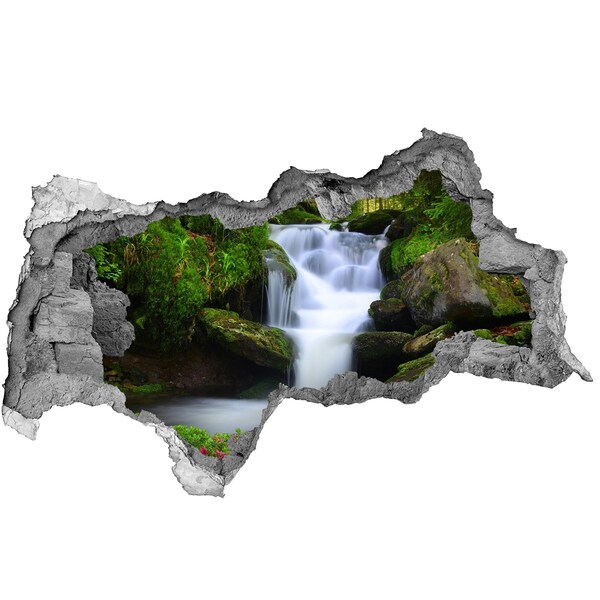 Fototapet 3D gaură în perete Cascada din pădure