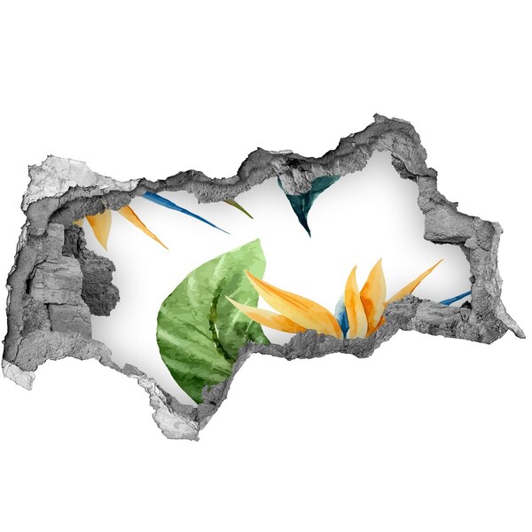 Fototapet un zid spart cu priveliște Paradis tropical în spatele zidului