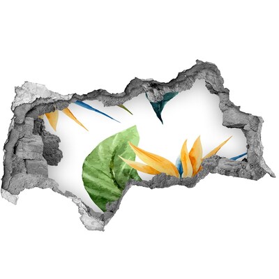 Fototapet un zid spart cu priveliște Paradis tropical în spatele zidului