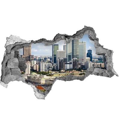 Autocolant un zid spart cu priveliște Vedere a orașului modern