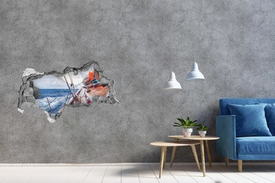 Autocolant un zid spart cu priveliște Croazieră pe mare