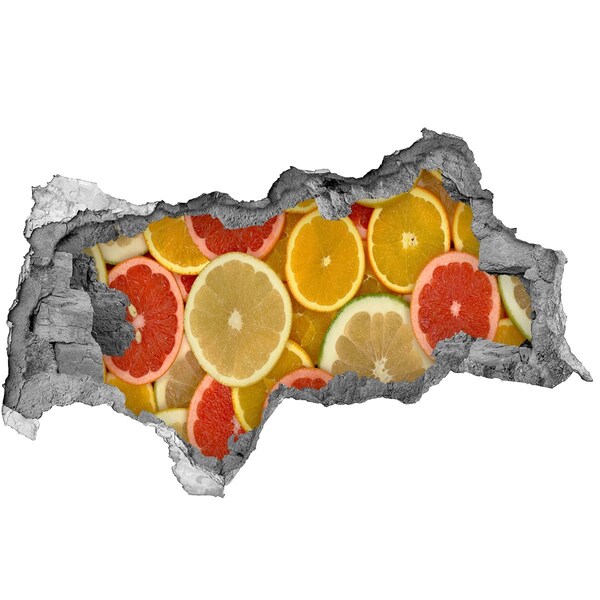 Fototapet 3D gaură în perete Un paradis fructat, cu o gaură în perete