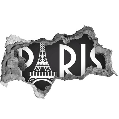 Fototapet 3D gaură în perete Paris