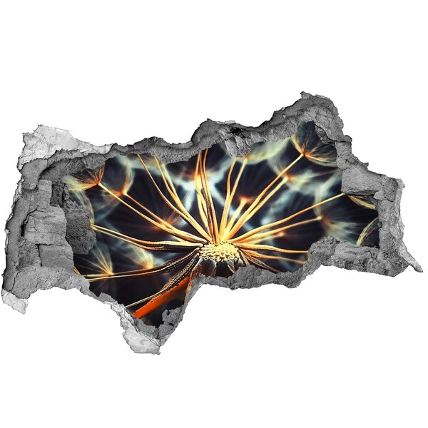 Autocolant de perete gaură 3D Floare din foc