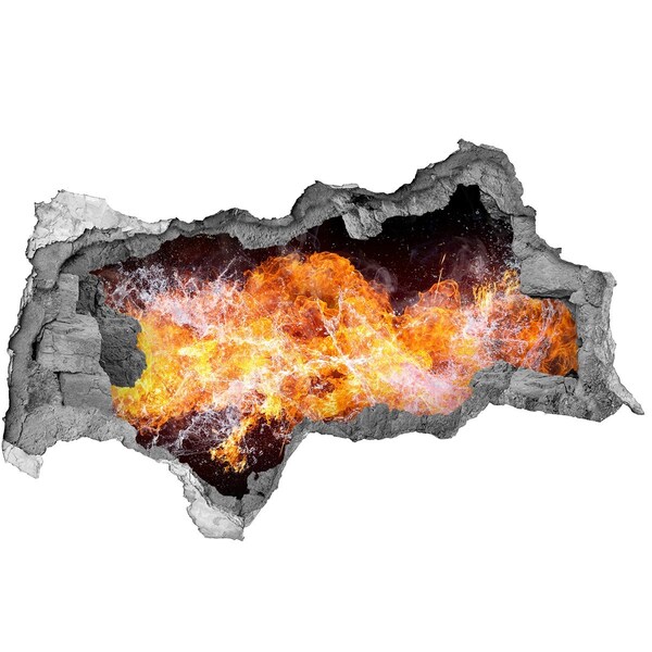 Autocolant autoadeziv gaură Foc în gaura din perete