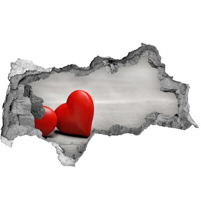 Autocolant de perete gaură 3D Inimă într-o gaură în perete
