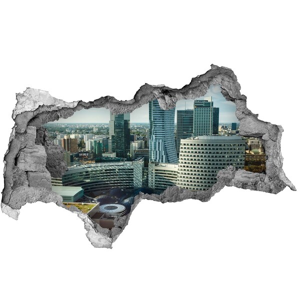 Fototapet 3D gaură în perete Vedere a orașului modern