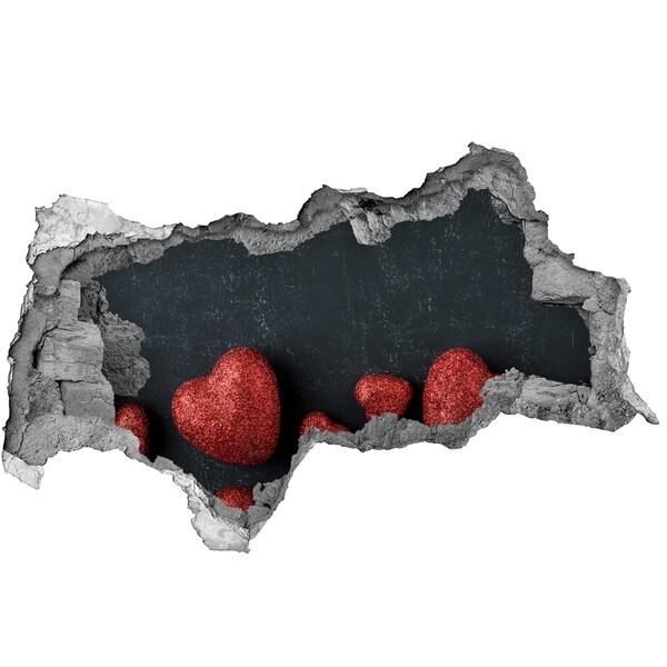 Autocolant de perete gaură 3D O inimă în ruine