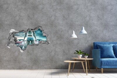 Autocolant 3D gaura cu priveliște Emoții de curse