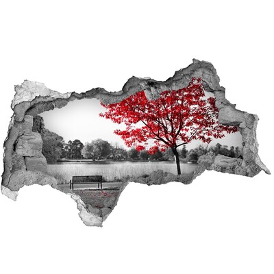 Autocolant gaură 3D Toamna în parc