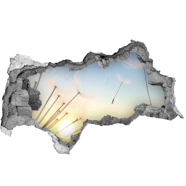 Autocolant de perete gaură 3D Peisaj de flori la răsărit