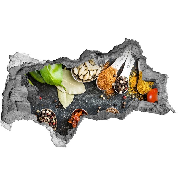 Fototapet 3D gaură în perete Condimente de bucătărie într-o gaură în perete