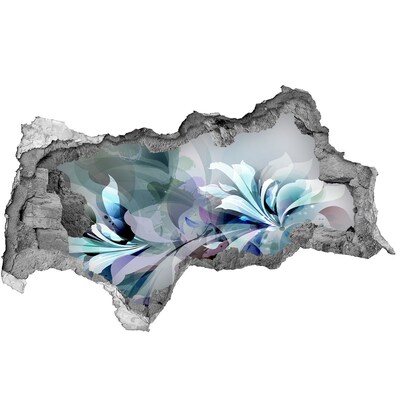 Fototapet 3D gaură în perete Iluzie florală în beton