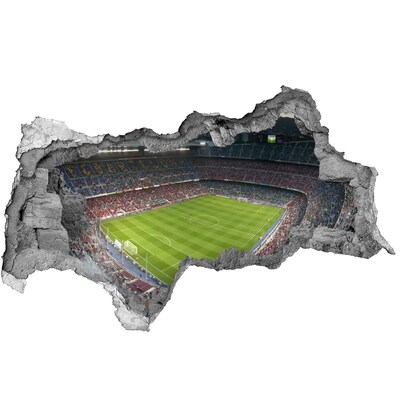 Fototapet 3D gaură în perete Stadionul de fotbal în acțiune