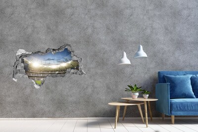 Autocolant de perete gaură 3D Stadionul în acțiune