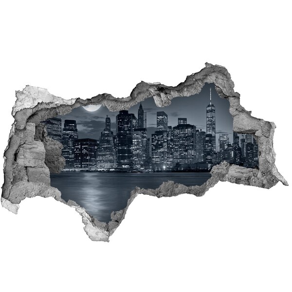 Autocolant de perete gaură 3D Vedere a orașului New York