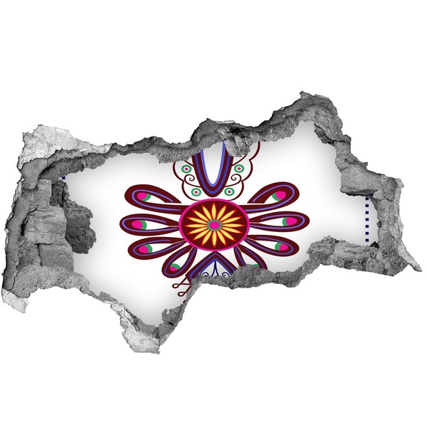 Fototapet 3D gaură în perete Model etnic colorat