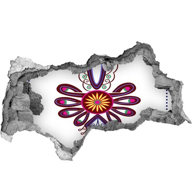 Fototapet 3D gaură în perete Model etnic colorat