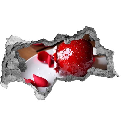 Autocolant un zid spart cu priveliște Căpșuni suculente în ruine