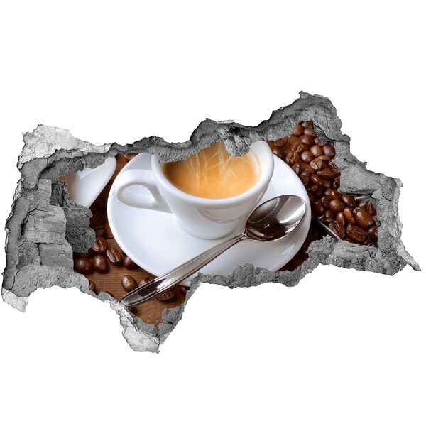 Fototapet un zid spart cu priveliște Cafea în stil industrial