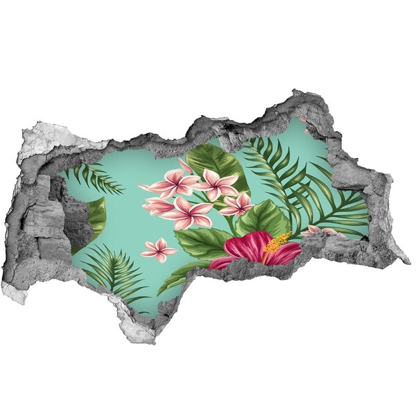 Autocolant autoadeziv gaură Paradis tropical cu flori