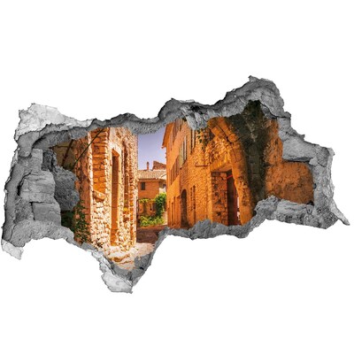 Autocolant gaură 3D Farmecul unei străzi medievale
