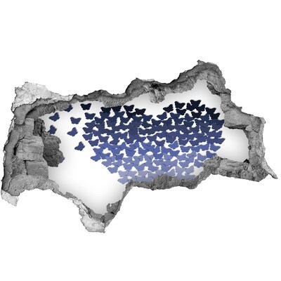 Autocolant un zid spart cu priveliște Fluturi în adâncurile albastre