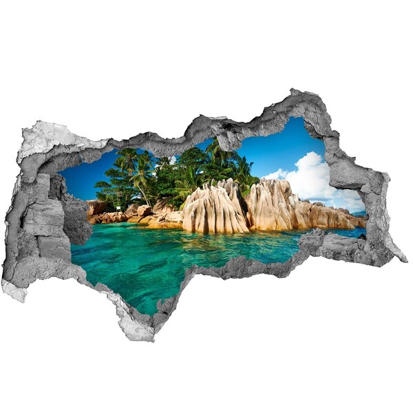 Autocolant gaură 3D Insula tropicala