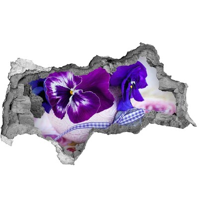 Autocolant un zid spart cu priveliște Decorațiune florală cu o inimă