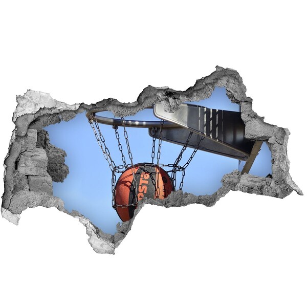 Fototapet un zid spart cu priveliște Baschet aruncat în acțiune