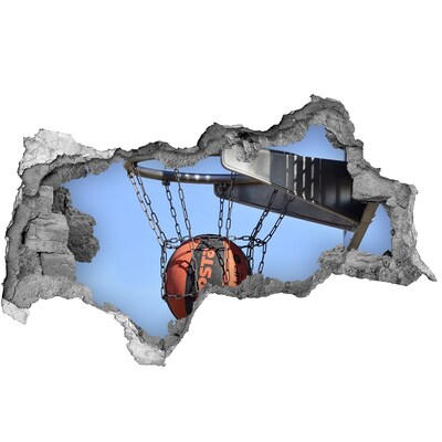 Fototapet un zid spart cu priveliște Baschet aruncat în acțiune
