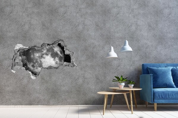 Autocolant autoadeziv gaură Luna în gaura din perete