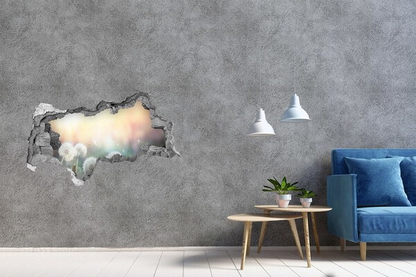 Autocolant gaură 3D Lumea florală din spatele găurii