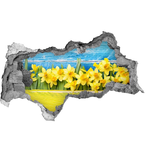 Autocolant autoadeziv gaură Un paradis al florilor în spatele zidului