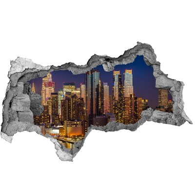 Autocolant 3D gaura cu priveliște Panoramă nocturnă a orașului