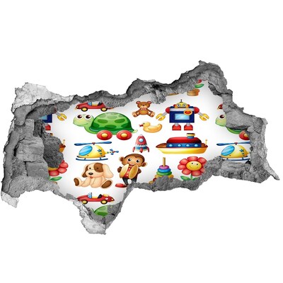 Autocolant 3D gaura cu priveliște Jucării într-o lume colorată