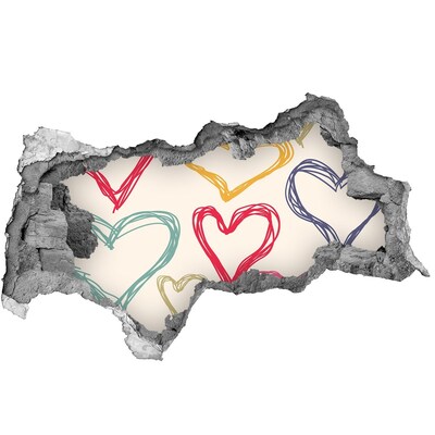 Autocolant gaură 3D Inimă pe perete