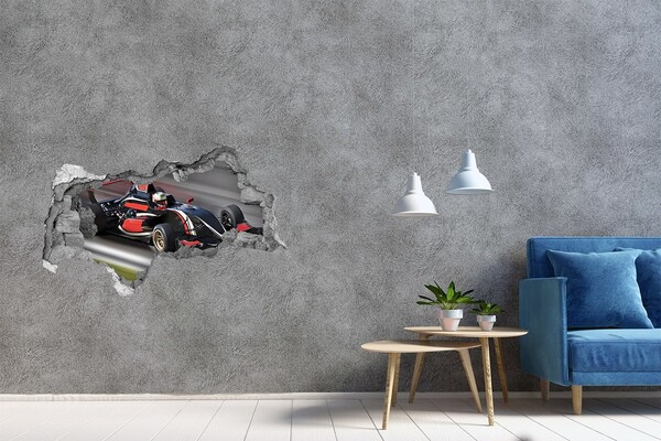 Autocolant 3D gaura cu priveliște O mașină de curse pe pistă