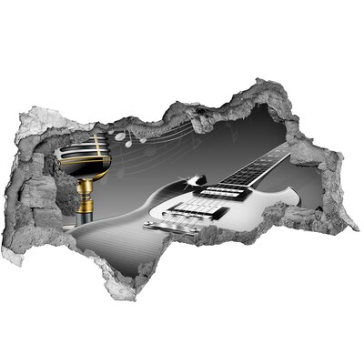 Autocolant de perete gaură 3D Gaură muzicală în perete