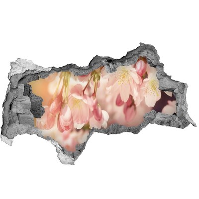 Fototapet un zid spart cu priveliște Un vis floral în beton