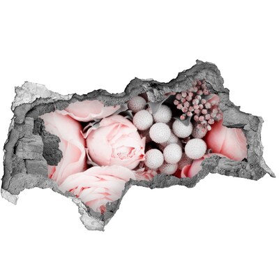 Fototapet 3D gaură în perete Un paradis al florilor în spatele zidului