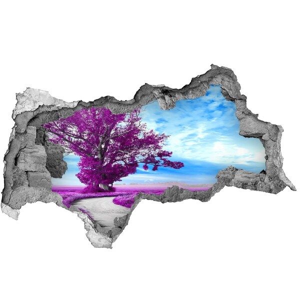 Autocolant 3D gaura cu priveliște Peisaj în tonuri de violet