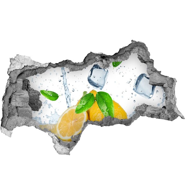 Fototapet un zid spart cu priveliște Răcoritoare cu lămâie