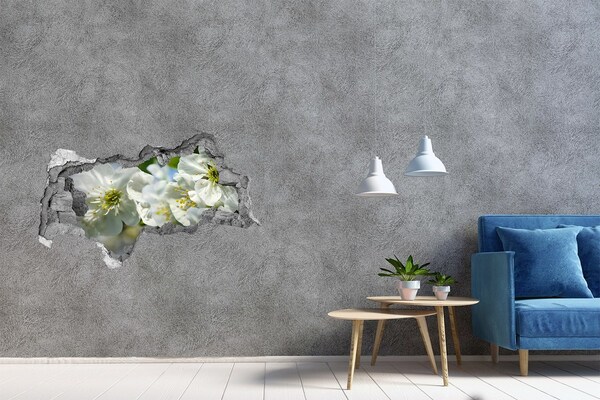 Fototapet un zid spart cu priveliște Un paradis al florilor în spatele zidului